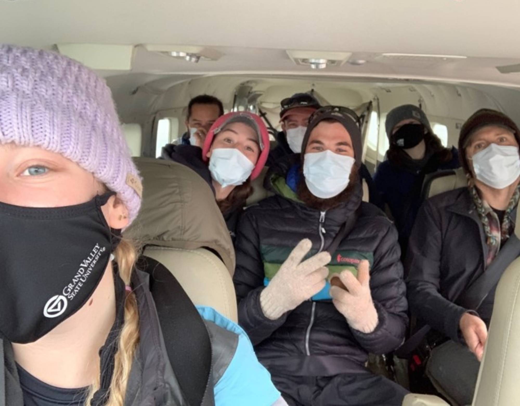 The Utqia&#289;vik crew masks up on a journey to their sites